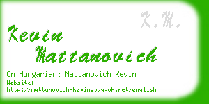 kevin mattanovich business card